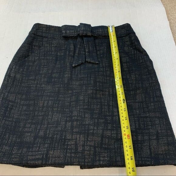 Milly dark gray linen bow front pencil skirt Sz 6 - Picture 8 of 10